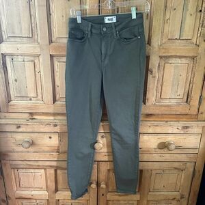 Paige Women's Size 27 Olive Green‎ Hoxton Ankle Skinny Pants Casual Slim